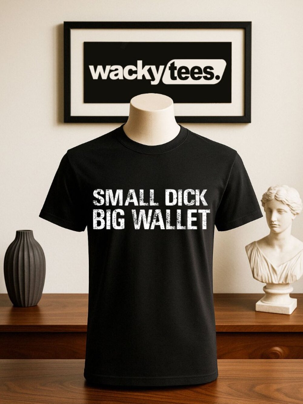 Small Dick Big Wallet Rooster Funny Adult Humor Graphic Tee Shirt
